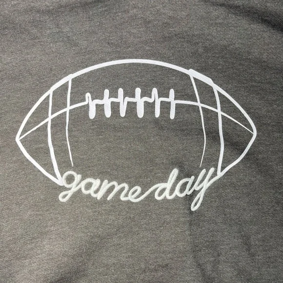 Lane‎ Bryant Women’s 14/16 XL Game Day Hoodie Gray Football Embroidered Graphic - Picture 3 of 5
